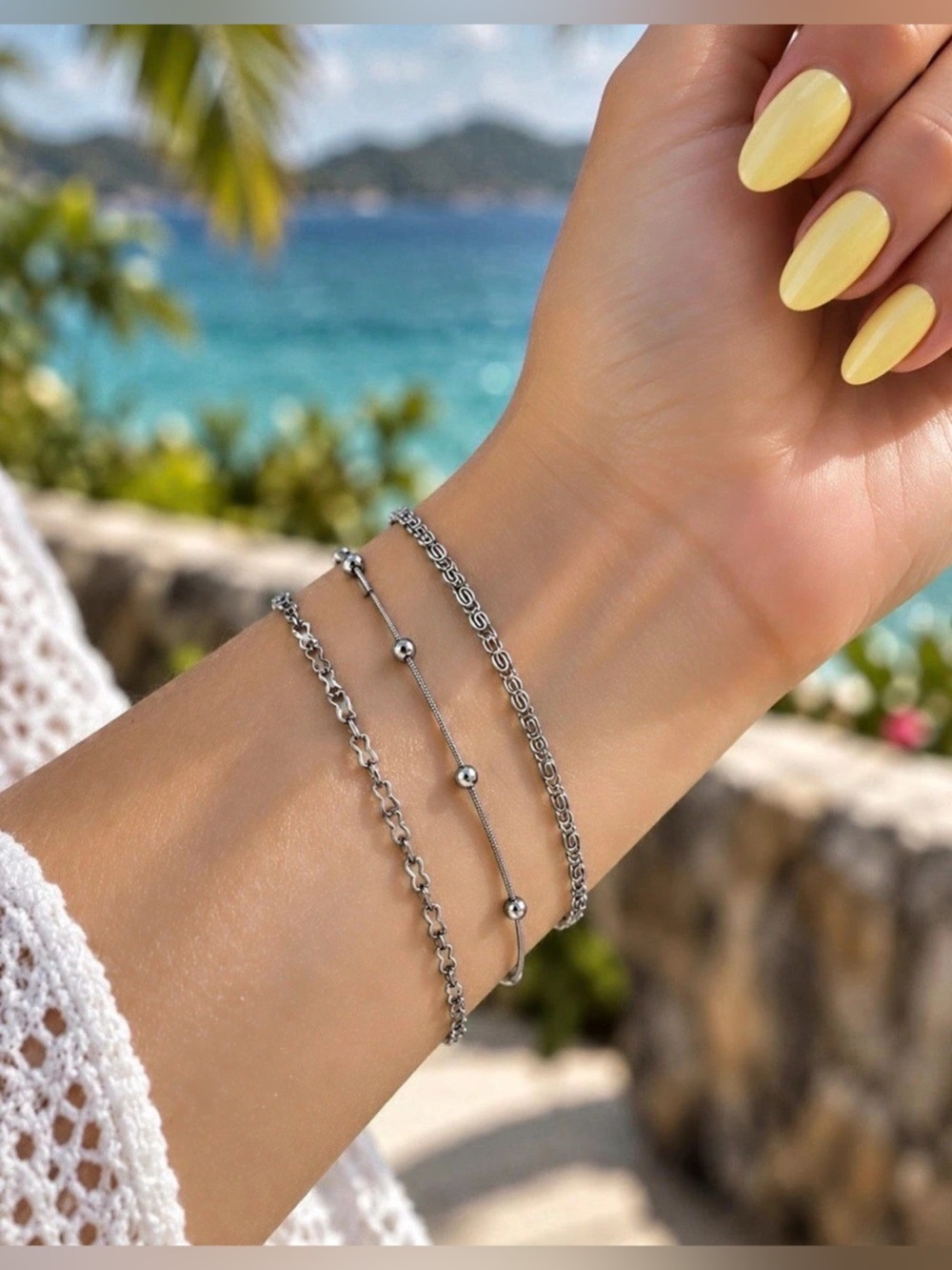 Princess 3-Piece Plated Bracelet Set Silver Bracelet Set NWT